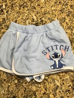 Disney Light Blue Stitch Graphic Kids Skort/Shorts